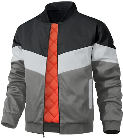 Zaitun Herren Jacke Leichte Bomberjacke Winter Übergangsjacke Wärme Winterjacke mit Reißverschluss Lässige College Jacken Windbreaker