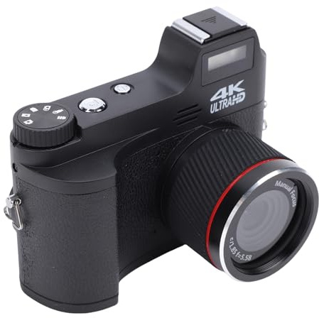 WOHPNLE Cámara Digital sin Espejo con Enfoque Manual, cámara de grabación de vídeo fotográfica 4K HD de 48MP para fotografía Macro Uso en Viajes en casa