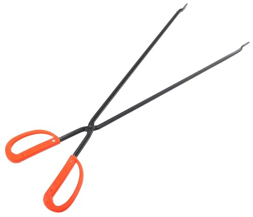 SHINEOFI Pince à Feu Robuste en Fer Rouge Résistante la Chaleur pour Barbecue et Foyer Extérieur, Outil Pratique pour Jardin et Cheminée Intérieure