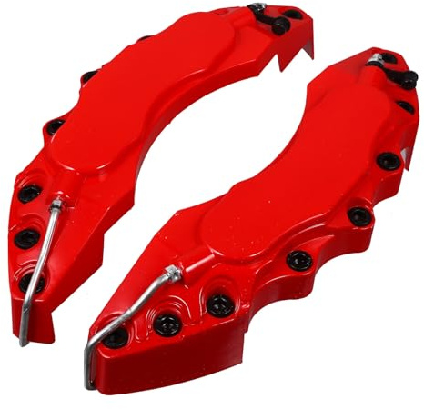 ifundom Copri Pinze Freno Rosso in ABS Resistente Cover Decorativa per Pinze Posteriori Auto Facile Installazione per Personalizzare e Proteggere Caliper Senza Logo
