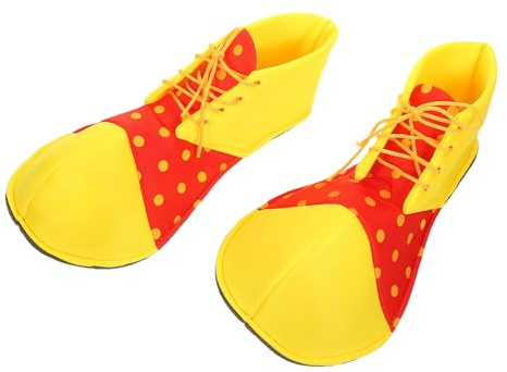 POPETPOP Zapatos de Grandes para Halloween y Cosplay, diseño clásico Amarillo con Puntos Rojos, Talla única para Adultos y Adolescentes, Accesorios para Disfraz y Fiesta temática
