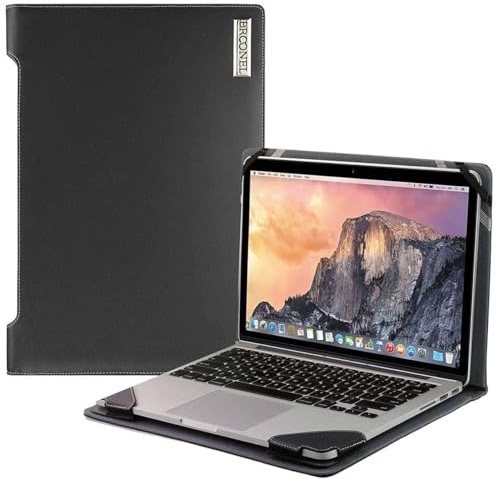 Broonel - Serie De Perfiles - Estuche para De Cuero Negro - Compatible con La ASUS Chromebook 15 CX1505CKA 15.6 Ordenador Portátil