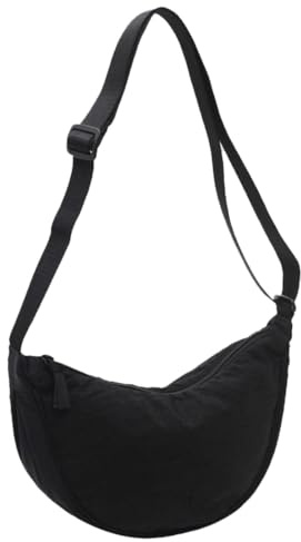 WUFKOP Borsa a Tracolla Mezzaluna per Donna, Marsupio in Tessuto Regolabile per Viaggio, Shopping e Lavoro