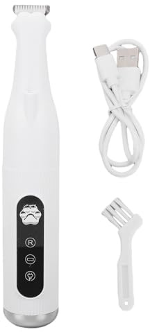 Haofy Hundehaarschneider, Sicher, Tragbar, Elektrisch, Leise, für Haustiere, Unverzichtbare Werkzeuge Zum Trimmen der Haare um Pfoten, Augen, Ohren, Gesicht, Hinterteil, Weiß (WHITE)