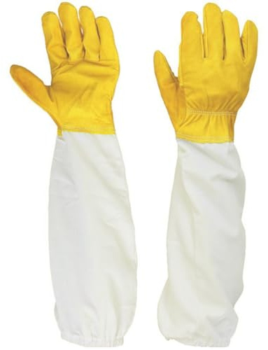 Deechate 1 par de guantes de apicultor de mano suave y recta, tamaño XXL, color amarillo, fáciles de usar
