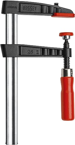 BESSEY Temperguss-Schraubzwinge TG15B5 | 150 mm Spannweite | Starres Spannen mit verstärktem Temperguss, optimierter Schiene und Rutschsicherung für präzise Verleimarbeiten