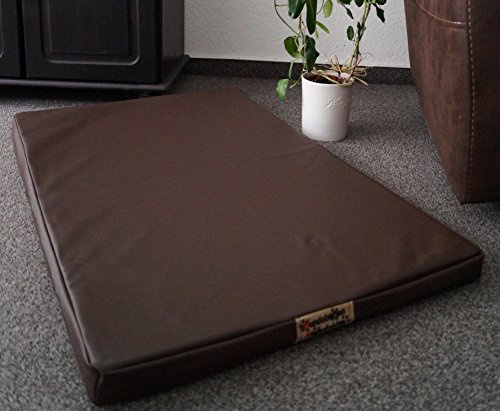 Hundebettenmanufaktur Hundematratze Hundebett Kunstleder Matratze Schlafplatz Top Ware 100 cm X 60 cm braun