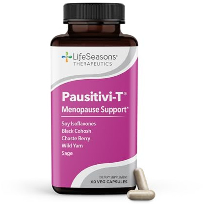Pausitivi-T - Menopause Support Supplement - Powerful Relief for Hot Flashes, Hormone Imbalance & Night Sweats - Nourishes Tissue - Sage, Chasteberry, Soy Isoflavones & Black Cohosh - 60 Capsules