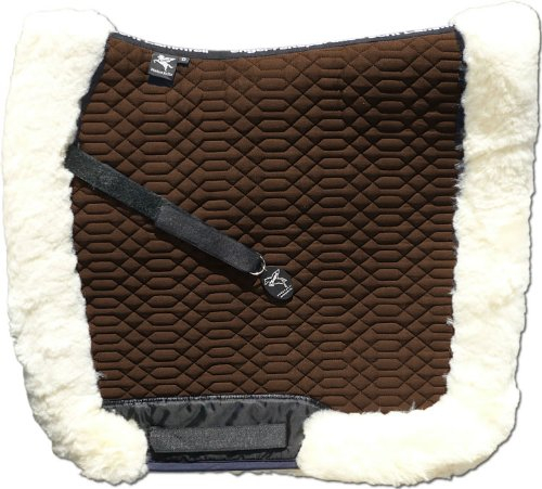 Engel Reitsport Lammfell Schabracke Stoff Mocca Fell pink rosa (Schabra 3 mit Fellrand komplett) farbenfroh: mit 12 Lammfell Farben kombinierbar! Vielseitigkeit/Springen (VSS)