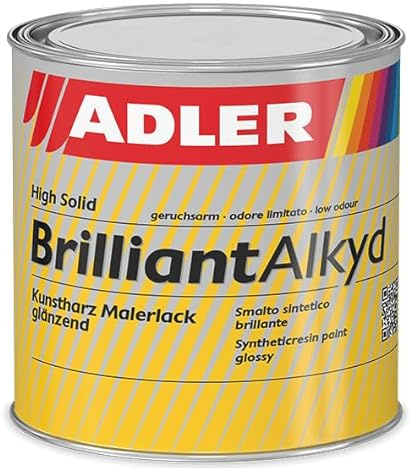 ADLER Brilliantalkyd - Weiß 2,5 L - Kunstharzlack glänzend, Decklack für innen und außen, Wetterbeständigt, Bootslack, Yachtlack