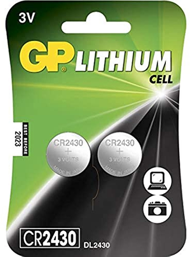 GP CR2430 Pile bouton au lithium, 3 V, Blister de 4