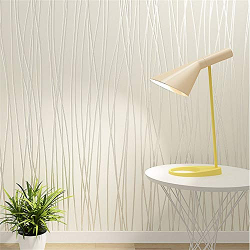 Tapete Vliesstoff Streifen Moonlight Forest Einfache Wohnzimmer Wand (Breite 0.53M * Länge 10M) (Farbe : Beige)