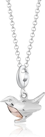 Lily Charmed Sterling Silver & 18ct Gold-Plated Wildlife Animal Pendant Necklace Woodland & Garden Nature-Inspired Jewellery Clip-On Design UK Gift for Women