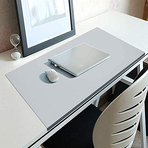 Multifunktionale Schreibtischunterlage für Büro/Laptop, Tastaturmatte, große Schreibtischunterlage mit rutschfestem Kantenschutz, Schreibmatte, glattes Gaming-Pad, 90 x 40 cm, grau