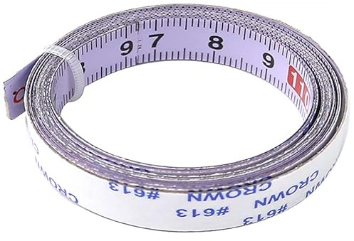 Powertool Selbstklebendes metrisches Skalenlineal, Edelstahl, Gehrungsbandmaß für T-Schienen-Fräser, Tischsäge, Holzbearbeitungswerkzeug (weiß, von links nach rechts, 0–10 m)
