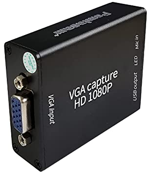 Pomiacam VGA-Video-Konverter, VGA auf USB 2.0, Audio- und Videoaufnahmegerät, Plug-and-Play, USB-Drive-frei, HD 1080P Video-Capture Tool für Windows, Linux und Android