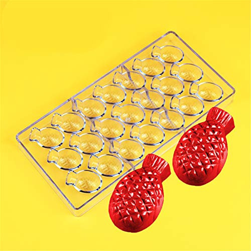 DUBENS 21 cavità in plastica fai da te ananas a forma di cioccolato, stampo per caramelle fatte in casa, in policarbonato, per decorare torte e dolci