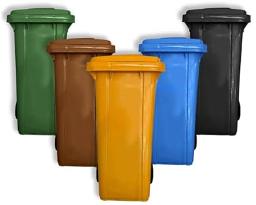 Jardin202 - Contenedor de Basura Reciclables de Colores con Ruedas 240L | 240 L (Azul)