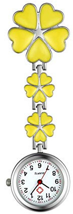 Avaner Damen Schwesteruhr Pflegeruhr mit Clip Krankenschwesteruhr Analog Quarzwerk FOB-Uhr Blütenblatt-Herzform für Krankenschwester Arzt Doktor