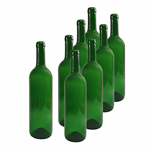 DIAH DO IT AT HOME 16 Pack Green Glass Wine Bottles 750ml (0.75L) - UV Protective Bottles for DIY Homebrew Wine Making, Cider & Mead - Standard Bordeaux Style Cork Neck Bottles (Set of 16)
