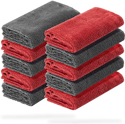 detailmate Auto Microfasertücher 40x40 550GSM randlos & lackschonend | 10 x Autopflege Mikrofasertuch für Innenraum, Lack, Felgen | Weiches Tuch Reinigungstuch Poliertuch
