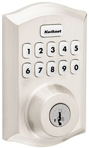 Kwikset 620TRLZW700-15S Traditional Home Connect Keypad Connected Smart Lock Deadbolt with Z-Wave 700 and SmartKey Satin Nickel Finish
