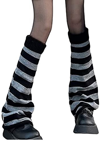 Longyangqk Scaldamuscoli da donna Calze lunghe in maglia gotica Leggings Ghette Ginocchio Polsino invernale Calzino alla caviglia