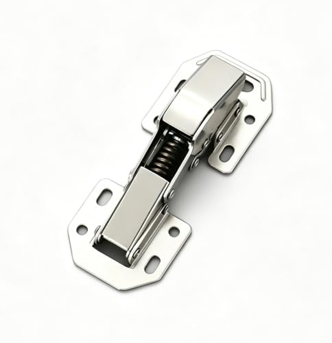 4 PCS 90° Softclose Scharniere für Schranktüren, Schrankscharnier, Kein Vorbohren Schranktür Küchenschrank, Kleiderschrank Scharnier, Möbelscharnier mit Dämpfer