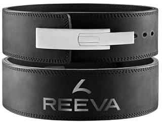 Reeva Nubik Leder-Hebegürtel – Gewichthebergürtel - Fitness-Gürtel für Bodybuilding, Krafttraining, Gewichtheben und Crossfit Training - TrainingsgürtelSchwarz – Größen XS/S/M/L/XL