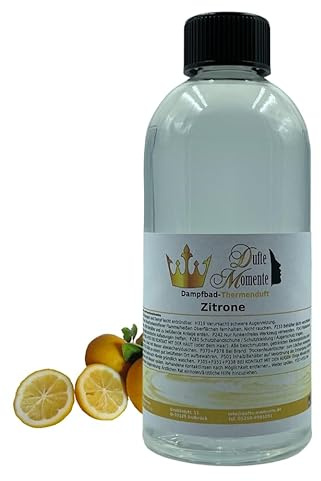 Dufte Momente Dampfbad Duftkonzentrat Zitrone 500ml – naturreine ätherische Öle – spritzig & erfrischend – für Dampfbäder, Verdampferanlagen & Dampfduschen – vegan & Made in Germany