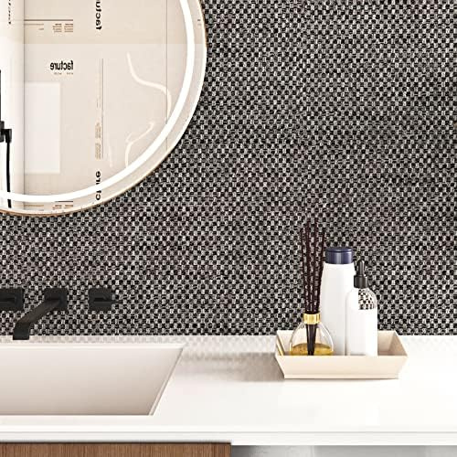 ReWallpaper Grey Geometric Wallpaper - Waterproof Self Adhesive 44.5CM × 3M Modern Wallpaper for Living Room, Bathroom, Hall and Drawers