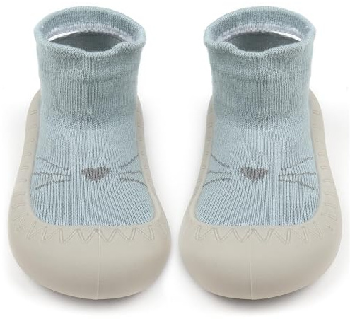 PROPOG Calcetines Antideslizantes para Niños y Niñas - Zapatos Bebe Primeros Pasos con Suela de Goma Suave