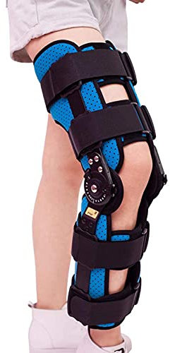 XDAWQP Knee Brace Injury Orthosis Immobilizer, Adjustable Hinged Knee Brace Splint Stabilizer Knee Support For Acl Injury Leg Post-Op Fracture (Right S)