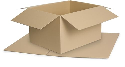 WePack 25 Stück Faltkarton 250x200x100 mm Versandkarton E-commerce Karton 1-Wellig 400G Braun Kartonage Verpackung Postkarton Versandschachtel Paket Päckchen
