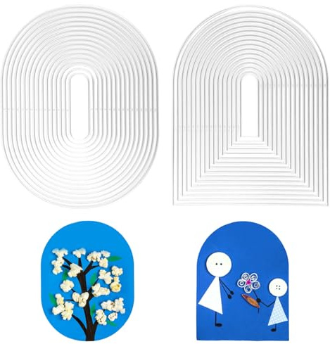 2pcs Oval Border Die Cuts & Arch Metal Die Cuts for Card Making, Frame Cut Stencils Metal Embossing Templates for Scrapbooking DIY Photo Album Card Decoration Crafting Making