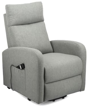 Home Heavenly®Butaca Reclinable Eléctrica Luna con Sistema Power Lift, Sillón relax para Adultos, Elevador de Asistencia, Ajuste de Inclinación Automático, Confort y Estilo para el Hogar en color gris