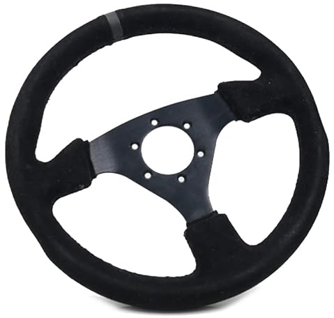 Sportlenkrad 13 (330mm) Lenkrad Wildleder Black Nähte Lenkrad Wohnung Racing Lenkrad Holzlenkrad
