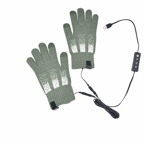 Ybing USB Beheizte Handschuhe - Volle Hände Warme Strick-Heizhandschuhe Mit Screen Touch, Elektrisch Beheizbar, Waschbare Thermo-Handschuhe