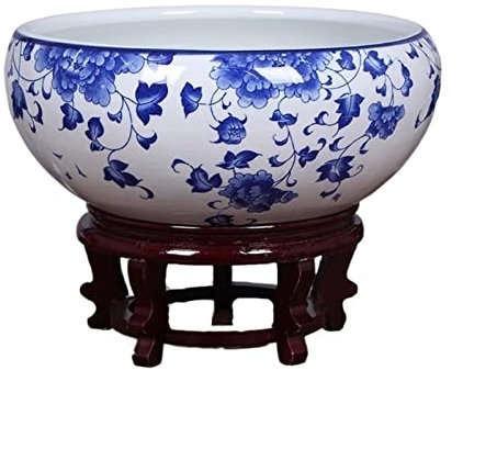 Jardinières Grande Plante Hydroponique Bonsai Dezhen Pot De Fleur En Céramique Nénuphar Bol Pot De Plante En Pot Jardin Décoratif Fish Tank (Bas Non Perforé) Jardinières Pour Plantes D'intérieur(A)