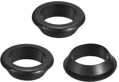 sourcing map 3 Pcs Rubber Grommets, 50mm ID 60mm Drill Hole Double Sided Hollow Firewall Hole Plugs Round Electrical Wiring Gasket, Black