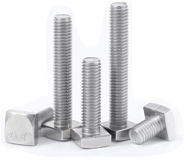 WENYOG Hammerkopfschrauben 2/10 Stück M4 M5 M6 M8 Länge = 8–80 mm 304 A2 Edelstahl Flachquadrat Foursquare Quadratform Typ Kopf Maschinenschraube Bolzen(22mm,10pcs M4)