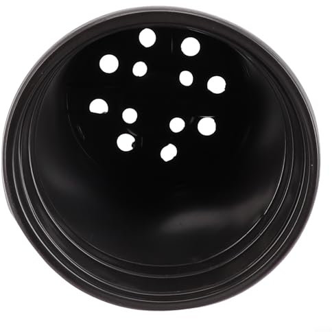 Maceta de plástico negro resistente, forma redonda, hierbas, menta, rosa, fresa (B)