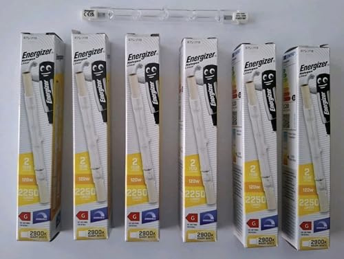 Energizer R7S J118 Linear Halogen Bulb, 120W, 2900K Warm White, Pack of 6
