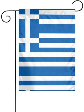 Wzywhj Drapeau grec - Drapeau de jardin d'été double face - Décoration de cour - 30,5 x 45,7 cm