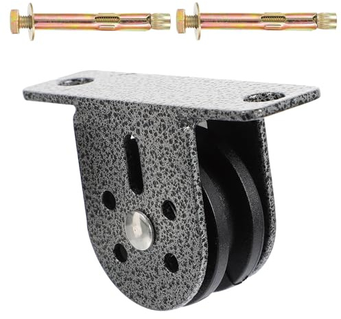 JOINPAYA 2 Piezas Polea Silenciosa de Rodamiento para Entrenamiento de Fuerza Resistente y Duradera con Tornillos de Expansión Montaje Pared o Techo Equipo Fitness para Uso Interiores y