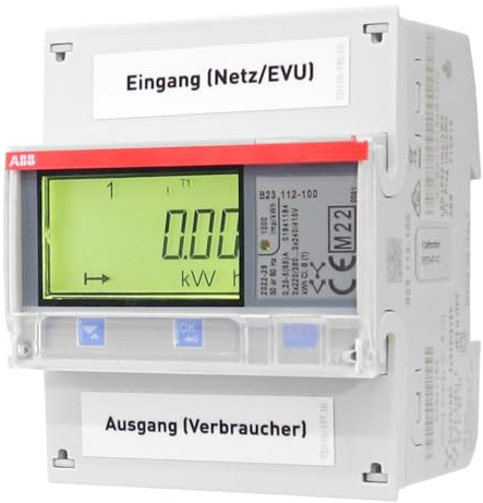 ABB B23 112-100 Drehstromzähler 3-phasig 65A | RS-485 Modbus RTU & MID-Zertifizierung | Smart Meter für DIN-Hutschiene | 2CMA100164R1000