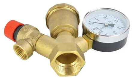 HWWW Valvola di sicurezza automatica in ottone for scarico della pressione, distributore di acqua for riscaldamento a pavimento(DN25-A-Other (bar))