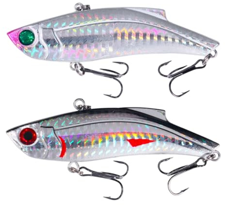 PBAHAUP 2 Stück Angel Köder, Hecht Köder, Hecht Kunstköder Wobbler, Angelzubehör Swimbait Lebensechter Für Zander Barsch Forellen, Für Süß Und Salzwasser, Barsch & Zander, Raubfisch (B)