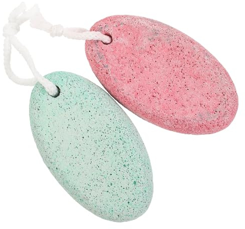 Anneome Pietra Pomice Vulcanica Doppio Lato per Pedicure 2 Pezzi con Scatola, Pietra Esfoliante per Rimozione Calli e Pelle Morta, Accessorio Cura Piedi per Uso su Pelle Colore Casuale