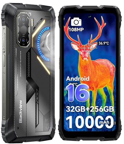 Blackview Rock 3 Thermal Imaging Rugged Smartphone, FLIR Camera,4G Android 16 Unlocked Rugged Phone, 10000mAh, 108MP, 32GB+256GB, IP68/IP69K, 6.78” FHD 120Hz for HVAC/Electrical